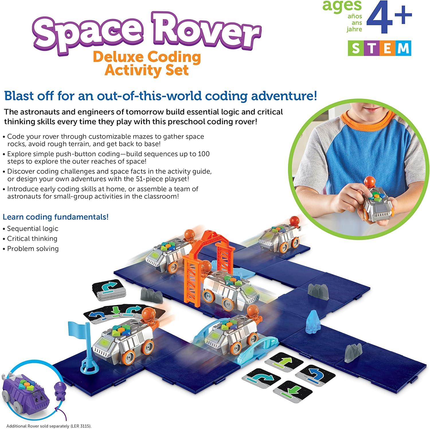 imageLearning Resources Space Rover Deluxe Coding Activity Set Robotics for Kids STEM Interactive Programming Scientific Toys Critical Thinking Engineering Gift Games for Boys and Girls