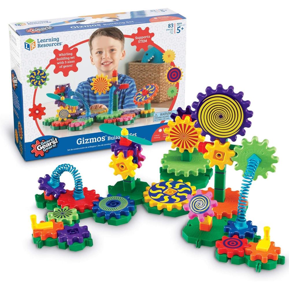 imageLearning Resources Gears Gears Gears Space Explorers Building Set  77 pieces Ages 4 STEM Activities Fine Motor Skills Toddler Explorer Kit Science and Construction Boys and Girls GiftsGizmos