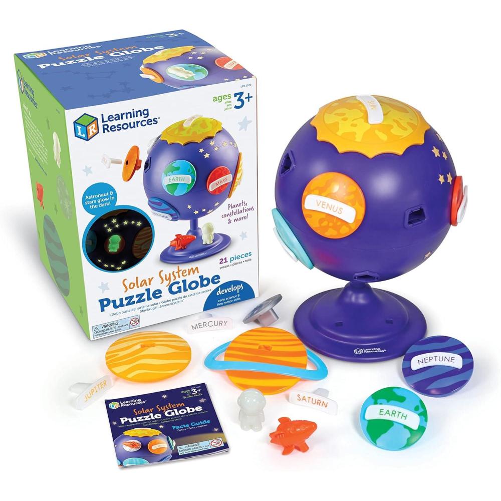 imageLearning Resources Solar System Puzzle Globe Space Toys for Toddlers STEM for Kids Sorting and Matching Fine Motor Skills 21 Pieces Age 3