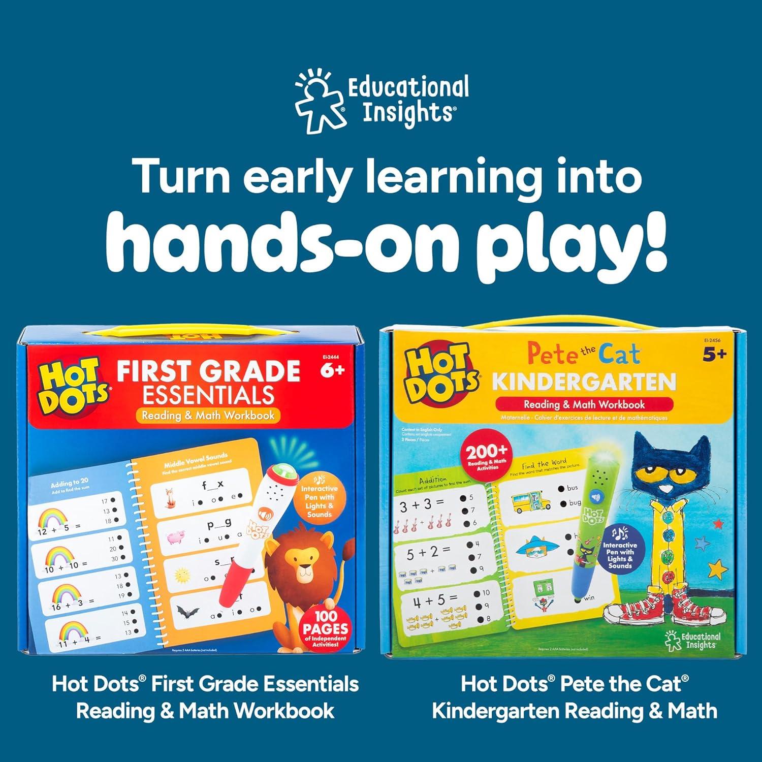 imageEducational Insights Hot Dots Phonics Fun Set Preschool and Kindergarten Flash Cards Compatible with Interactive Pen Preschool Learning Activities Learn to Read Activity for Kids Ages 3