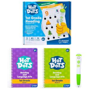 Educational Insights Hot Dots Jr. Let’s Master 1st Grade Reading Set – 1st Grade Workbooks with Interactive Pen, Homeschool Learning Activities, Learn to Read Activity Books for Kids Ages 6+(Reading)