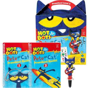 Educational Insights Hot Dots Jr. Pete The Cat – Preschool Rocks Set with Interactive Pen Included, 200+ Multi-Subject Lessons, Homeschool & Preschool Readiness Learning Workbooks, Ages 3+(Preschool Rocks)
