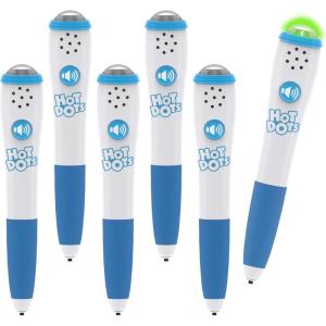 Educational Insights Hot Dots Light-Up Interactive Pen, Set of 6 Pens, Interactive Learning, Compatible with Any Hot Dots Set (Workbooks Not Included)(6 Count (Pack of 1))