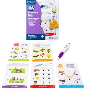 Educational Insights Hot Dots Phonics Fun! Set – Preschool and Kindergarten Flash Cards Compatible with Interactive Pen, Preschool Learning Activities, Learn to Read Activity for Kids Ages 3+