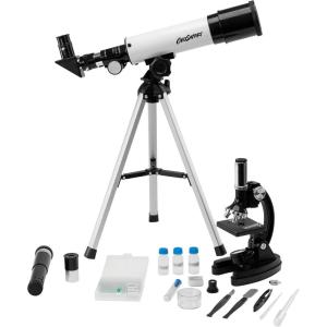 Educational Insights GeoSafari Telescope & Microscope Set – Science Kit with Refractor Telescope and Microscope for Kids, Includes Prepared Slides, Discovery Toys, Science Gifts for Kids 8-12