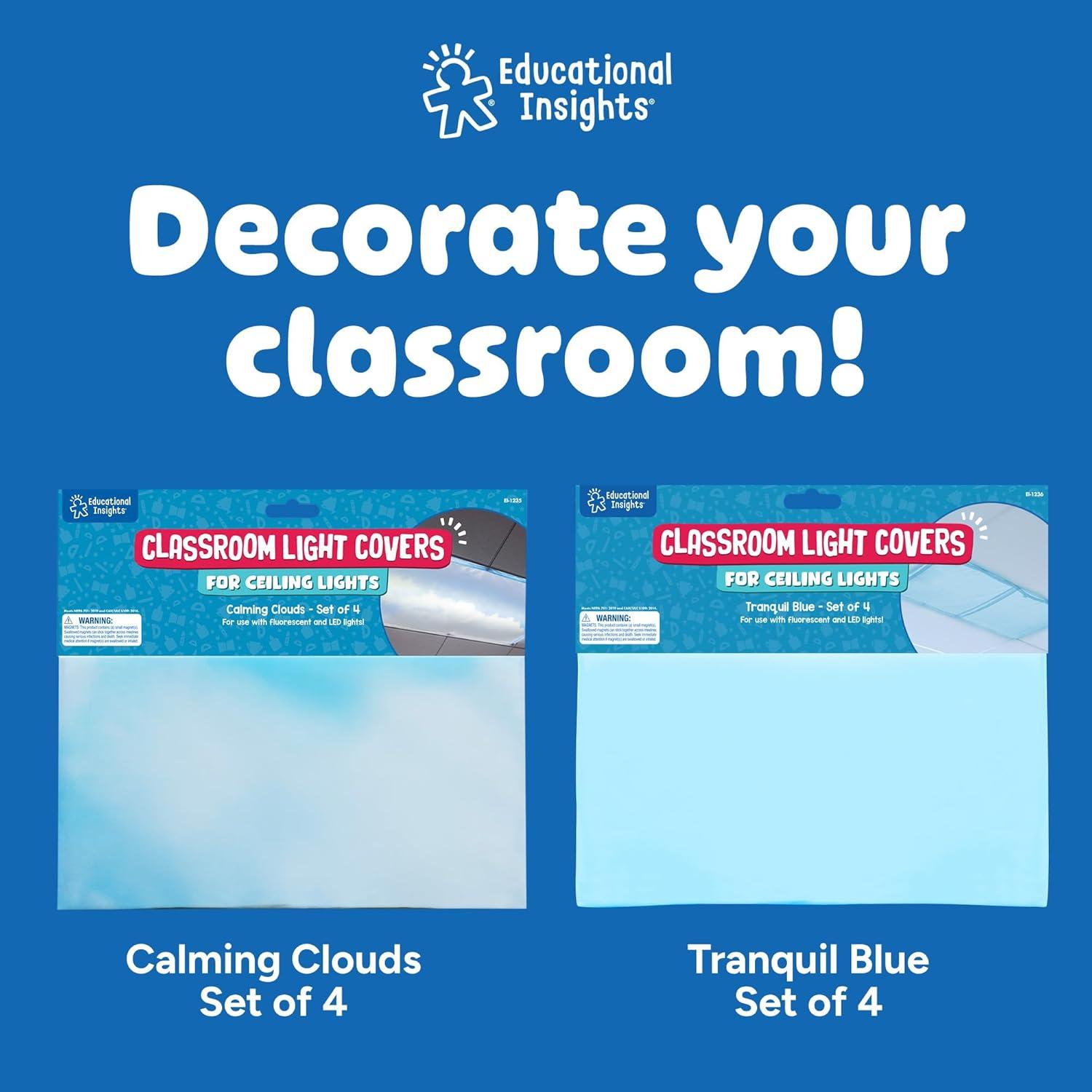 image:imageEducational Insights Fluorescent Light Covers 3Pack Seasonal Ceiling Light Filters for Classroom Office amp Home Lighting Overhead LED Shades Calming Sensory Fixtures amp Teacher Essentials