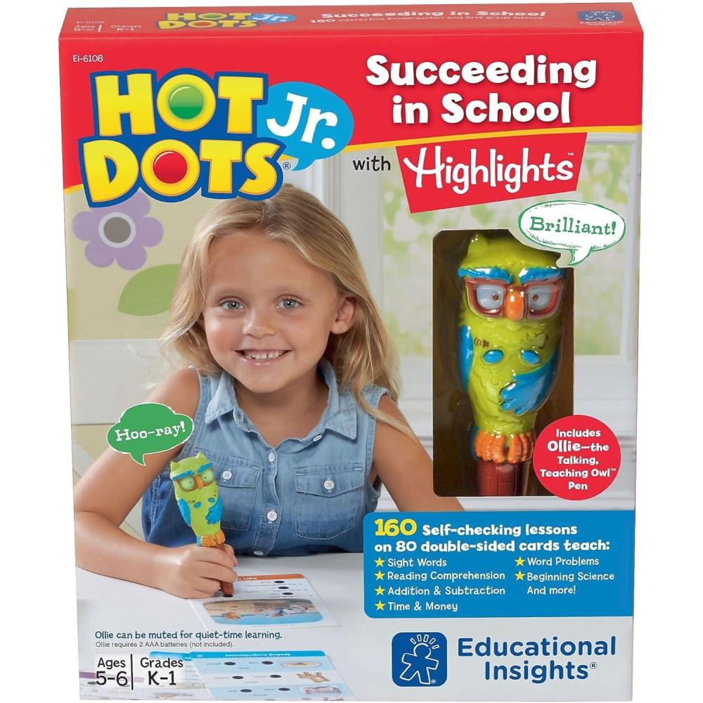 image:imageEducational Insights Hot Dot Jr Succeeding in School Set with Highlights Homeschool amp School Readiness 160 MultiSubject Lessons Interactive Pen Included Ages 5