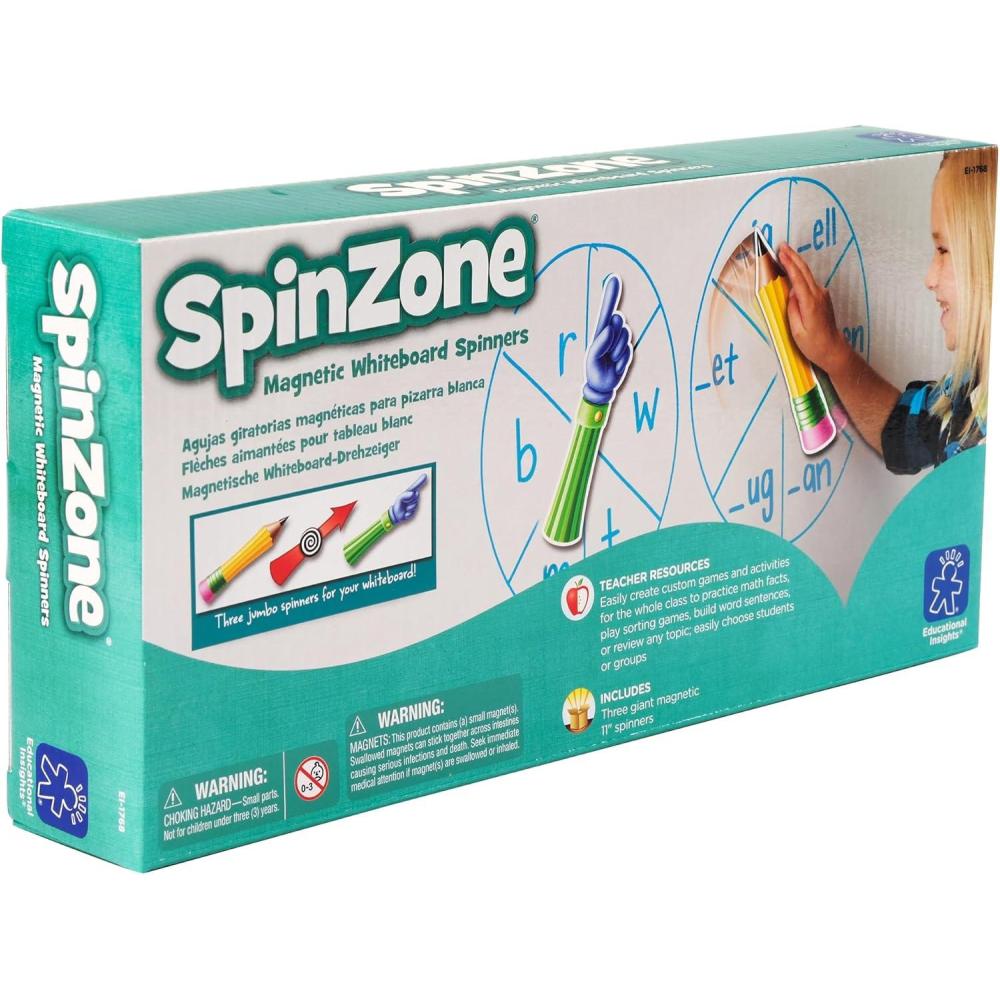 image:imageEducational Insights SpinZone Magnetic Whiteboard Spinners Game Spinners for Classroom DIY Game Wheel Classroom Accessories for Dry Erase Board or Magnetic Spinner Wheel Teacher MustHaves