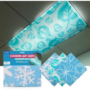 Educational Insights Fluorescent Light Covers 3-Pack: Seasonal – Ceiling Light Filters for Classroom, Office & Home Lighting, Overhead LED Shades, Calming Sensory Fixtures & Teacher Essentials