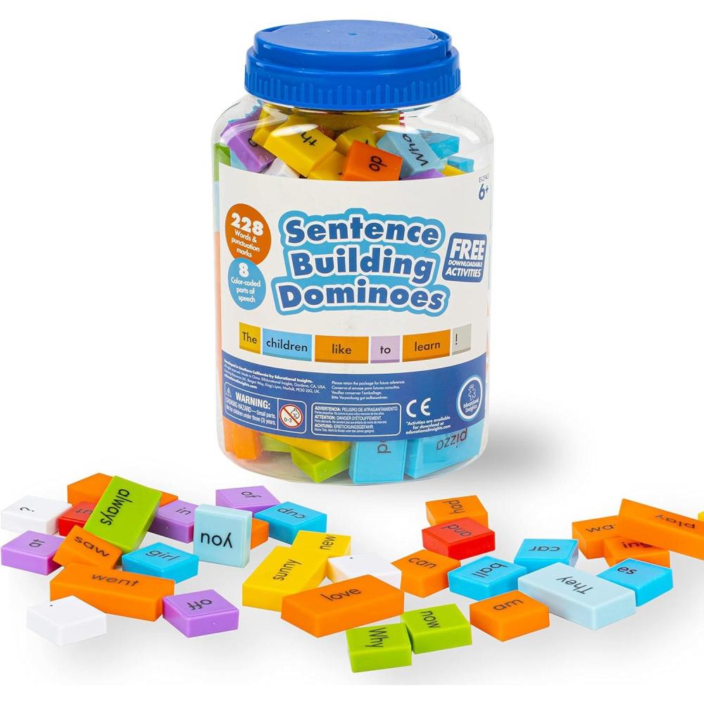 image:imageEducational Insights Sentence Building Dominoes  First Grade Classroom Must Haves Elementary Literacy Materials for Centers or Homeschool Reading Games Learning to Read for Kids Ages 6
