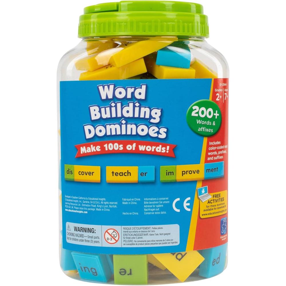 image:imageEducational Insights Word Building Dominoes  Word Building Game amp Manipulative for Classroom amp Home Set of 108 doublesided ColorCoded dominoes  Ages 6