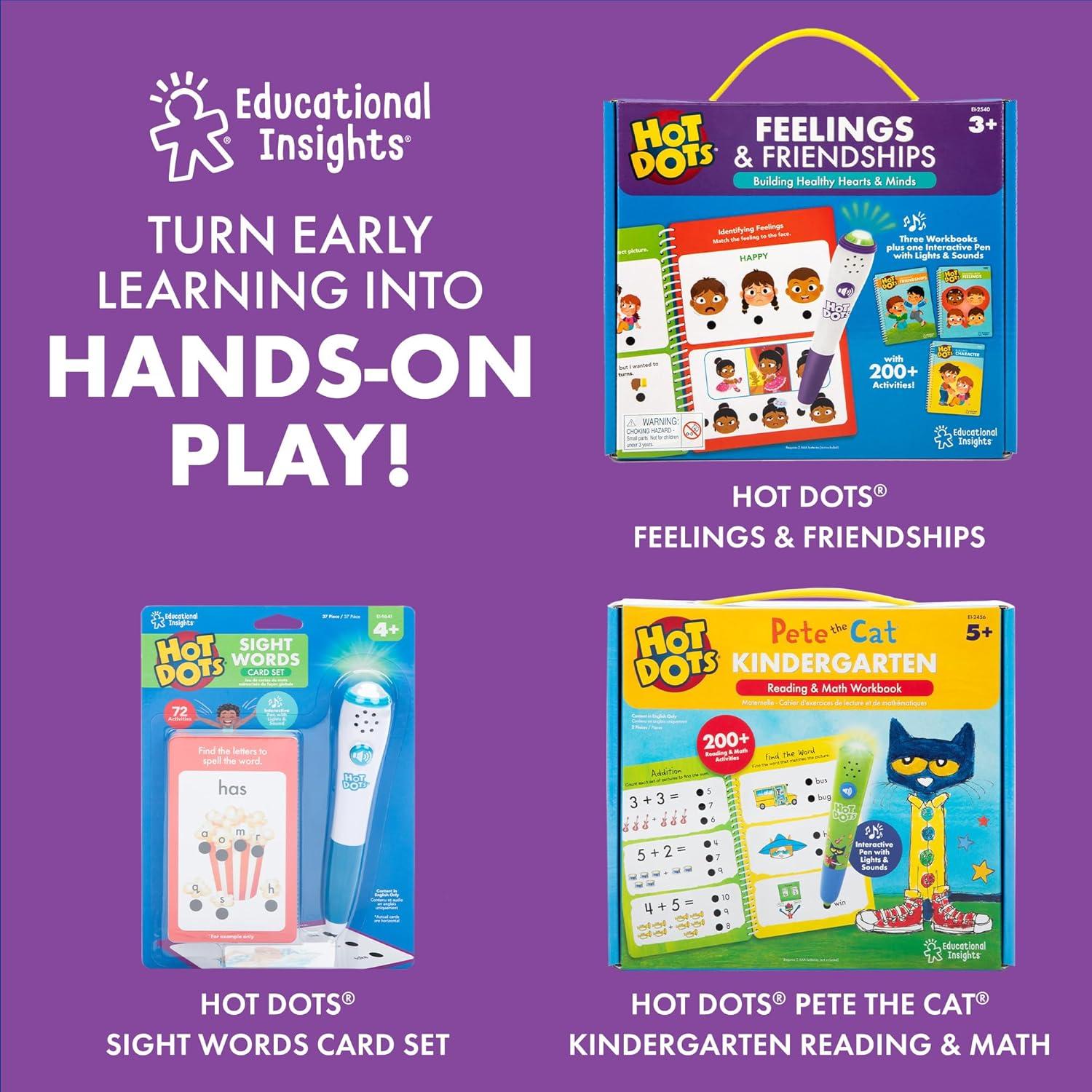 image:imageEducational Insights Hot Dots Lets Learn Kindergarten Math Kindergarten Math Workbook Classroom Essentials Ages 5