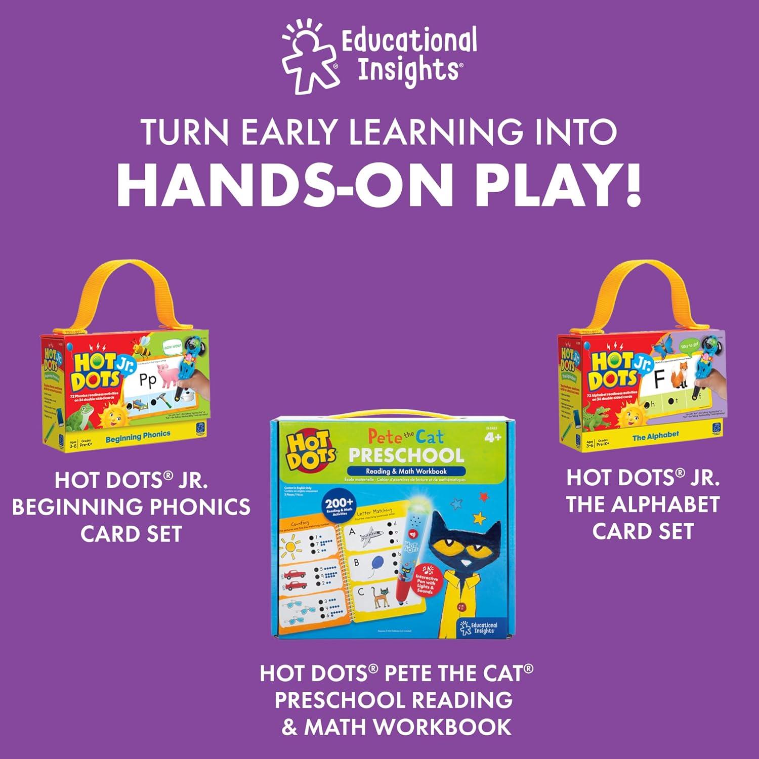 image:imageEducational Insights Hot Dots Numbers amp Counting Set Preschool Learning Activities Interactive Math Flash Cards for Toddlers 35 Years Kindergarten Classroom Must Haves amp Homeschool Essentials