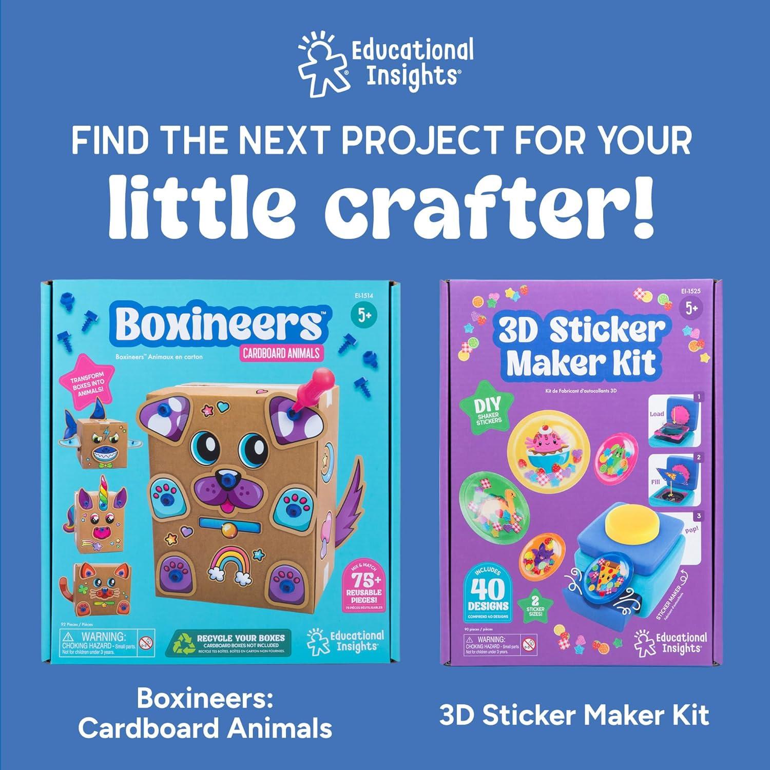 image:imageEducational Insights Boxineers Cardboard Vehicles Creative Craft Supplies for Kids Projects Cardboard Tools for Kids DIY Fine Motor Activities Kids Crafts and STEM Construction Kits
