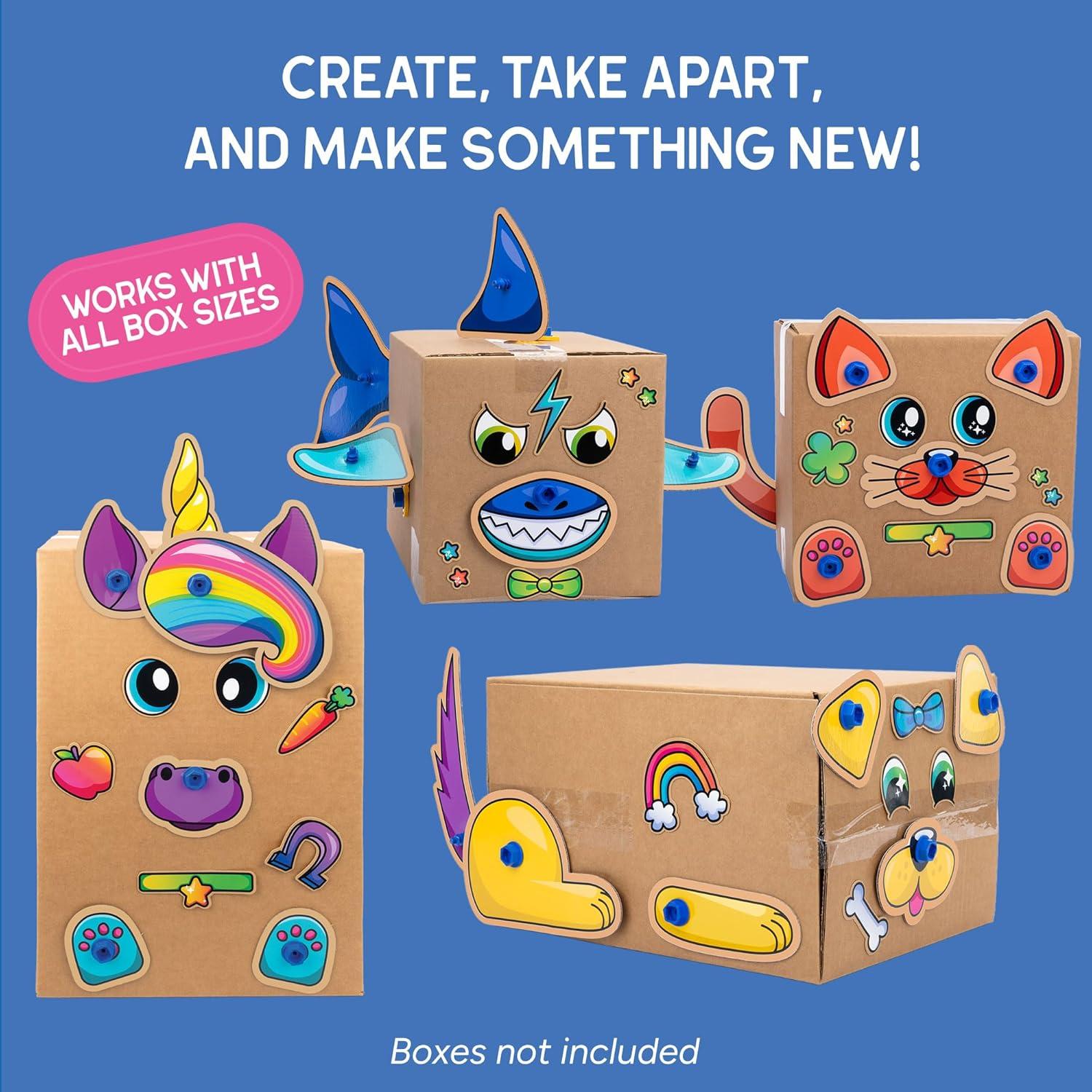 image:imageEducational Insights Boxineers Cardboard Animals Creative Craft Supplies for Kids Projects Cardboard Tools for Kids DIY Fine Motor Activities Kids Crafts and STEM Construction Kits