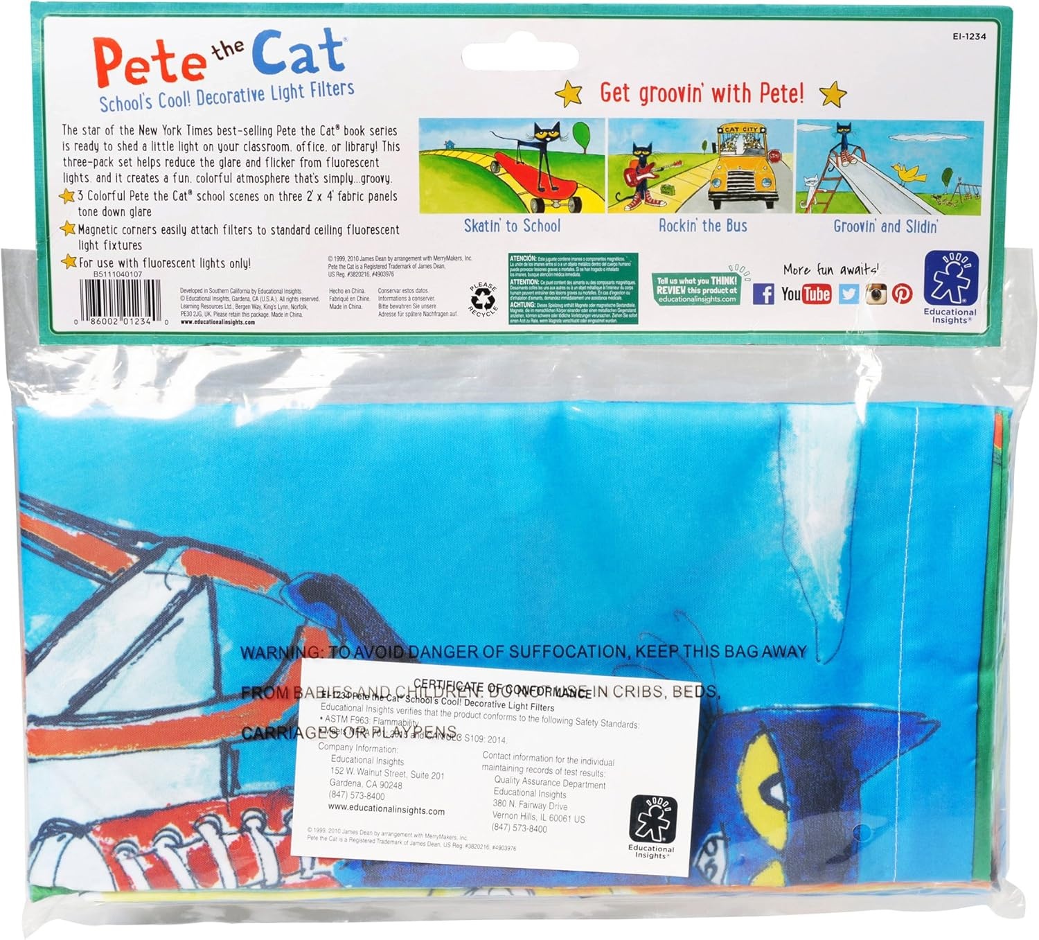 image:imageEducational Insights Pete The Cat Schools Cool Decorative Light Filters